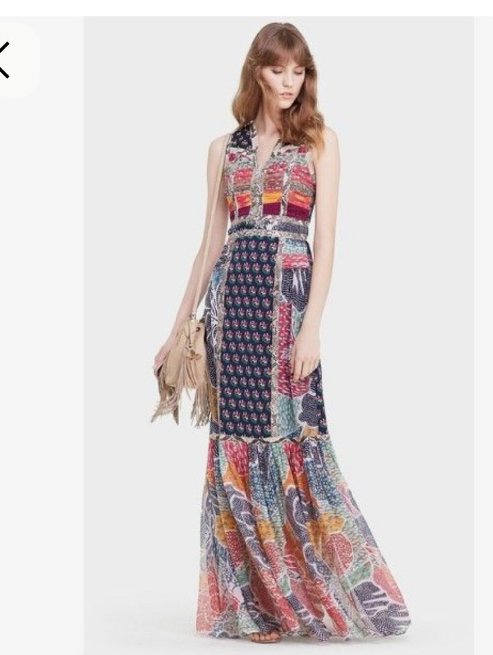 Diane Von Furstenberg Patchwork Maxi Dress Amabelle Size 4